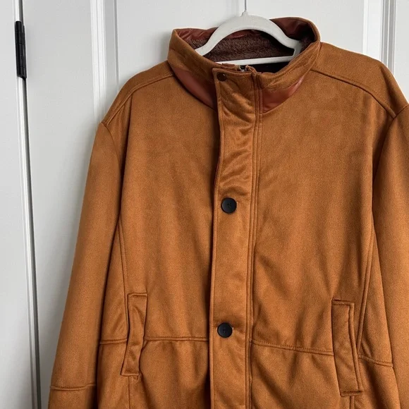 Men's Tan Jacket with Button Closure - Picture 2 of 6